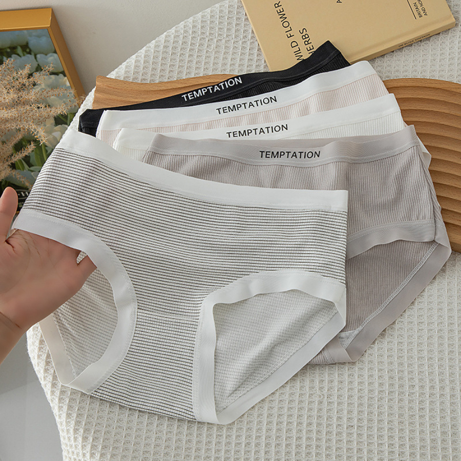 Quần Lót Nữ Cotton Co Dãn Chữ TEMPTATION Năng Động Thoải Mái DAN L&U Q16