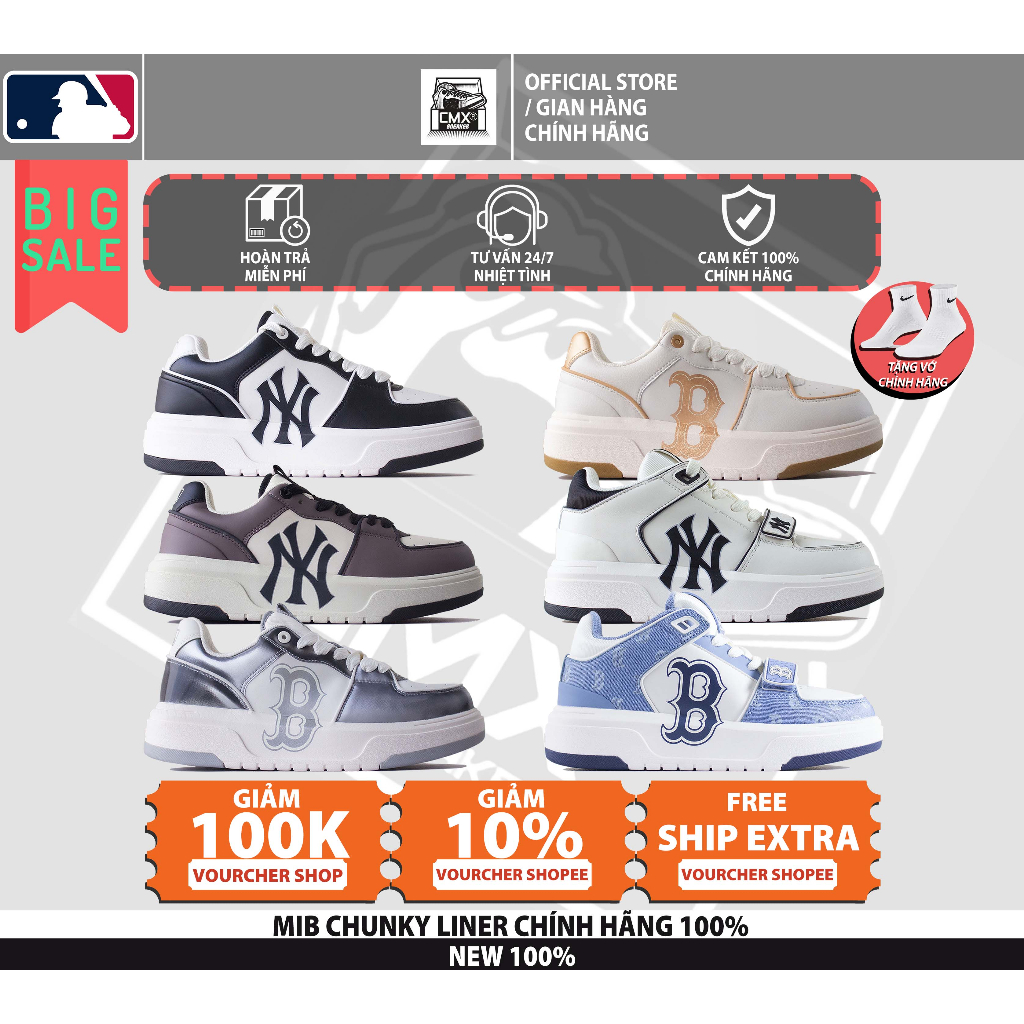 Giày MLB CHUNKY LINER BASIC / MID / MONOGRAM SNEAKER - HÀNG CHÍNH HÃNG 100%