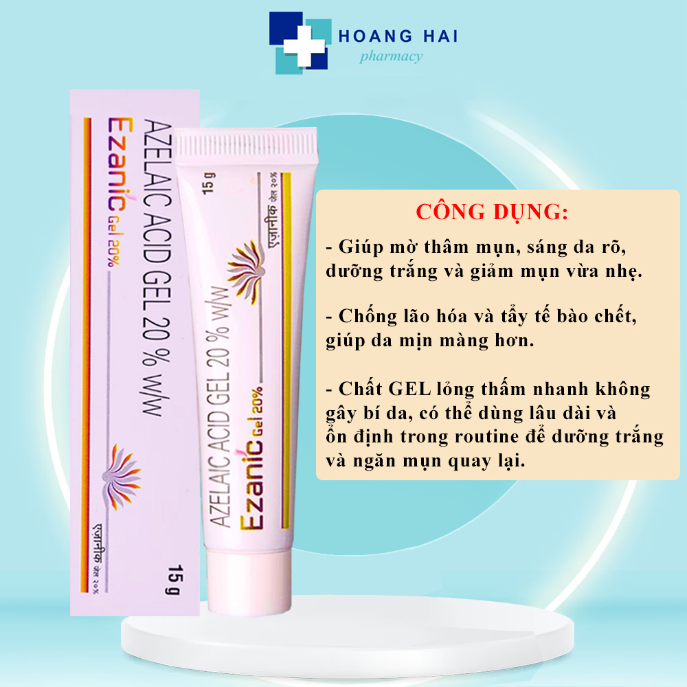 Ezanic Gel 20% Azelaic Acid Mờ Thâm, Giảm Mụn, Sáng Da
