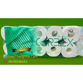 Giấy vệ sinh tái chế corelex 10 cuộn có lõi - an toàn_mềm mại_thân thiện môi trường