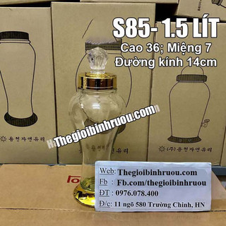[ CHÍNH HÃNG ] Bình Ngâm Rượu Hàn Quốc 1.5Lít , Bình Thuỷ Tinh Ngâm Sâm, Bình Yongcheon, BHQ-S85