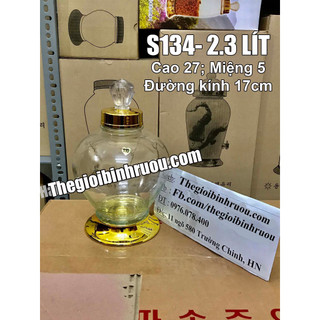 [ CHÍNH HÃNG ] Bình Ngâm Rượu Hàn Quốc 2.3 Lít , Bình Thuỷ Tinh Yongcheon, BHQ-S134