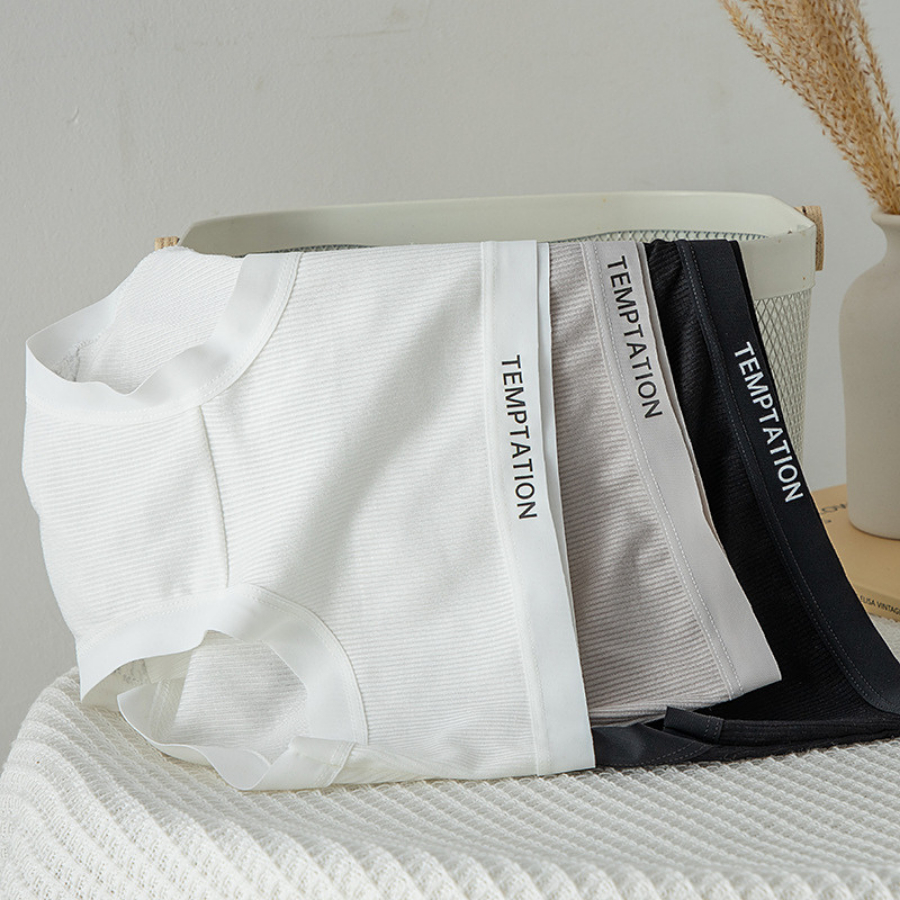 Quần Lót Nữ Cotton Co Dãn Chữ TEMPTATION Năng Động Thoải Mái DAN L&U Q16