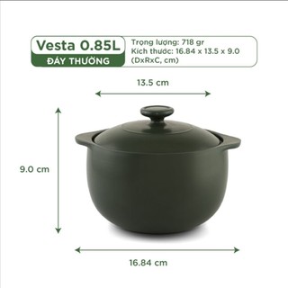 Nồi sứ dưỡng sinh minh long healthy cook vesta 0.85 l