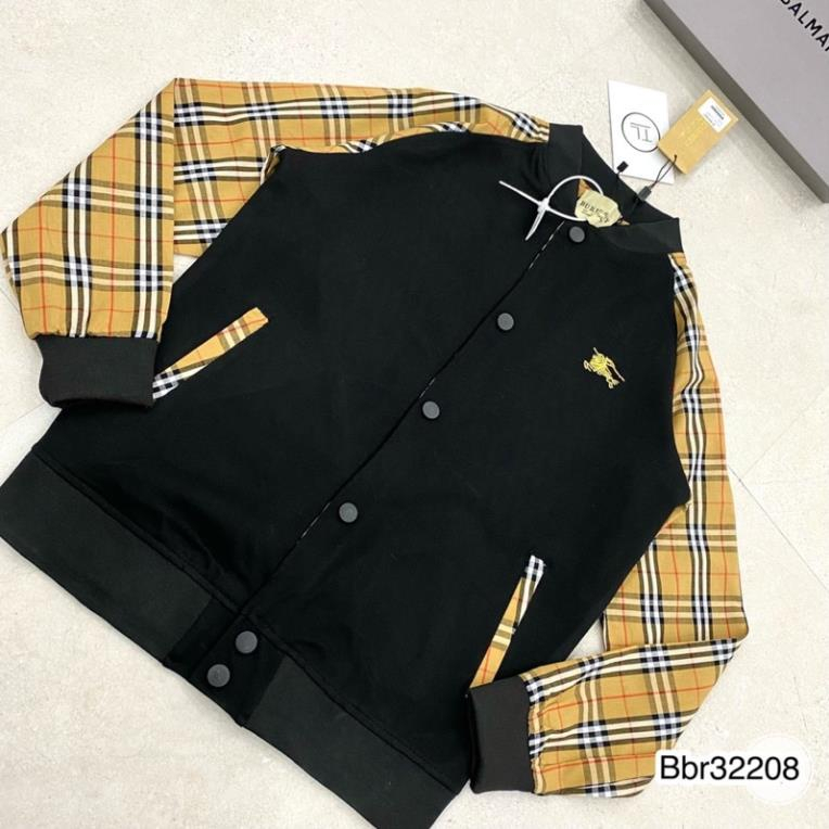Áo Khoác Bomer Bbr Bản chuẩn mẫu mới - Áo Khoác Nỉ Nam Cao Cấp unisex nam nữ BBR kẻ caro nâu mặc đôi cực chất hot 2023
