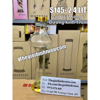 Bình ngâm rượu hàn quốc 2.5 lít , bình thuỷ tinh yongcheon, bhq-s145