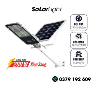 Đèn đường năng lượng mặt trời 200W, Đèn chiếu sáng đường phố, Bảo hành 2 năm tiêu chuẩn chống nước IP67
