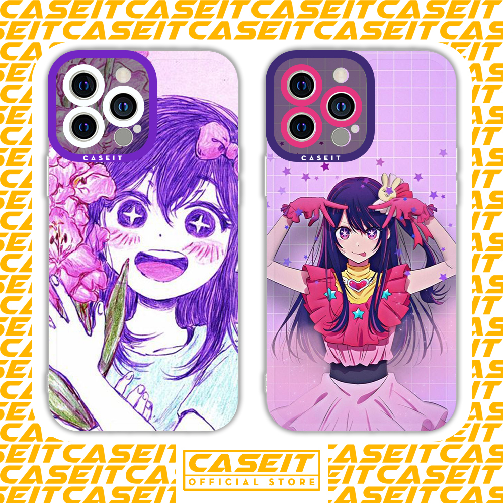 Ốp lưng iphone cạnh vuông Caseit Anime Oshi No Ko Ai Hoshino aesthetic 8/8plus/x/xs/11/12/13/14/pro/max/plus/promax