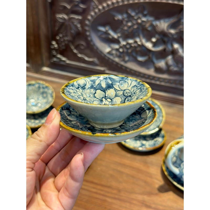 Bộ ấm chén vẽ NGÀN HOA Bát Tràng- Bộ trà đẹp