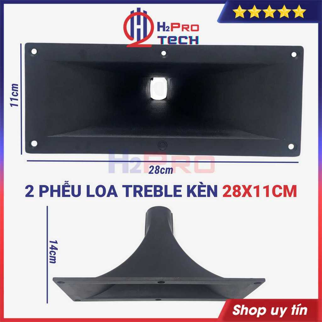 2 Phễu Loa Treble Kèn 250, 350, 450, 550 Cao Cấp , Nhựa Dàn Dặn Cỡ 28X11, 12X12, 16X16, 19X19 - H2Pro Tech