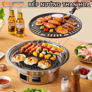 Bếp Than Nướng Âm Bàn Inox Siêu Bền Tặng Kèm Vỉ Gang Vỉ Lưới Nướng Không Khói Tại Nhà