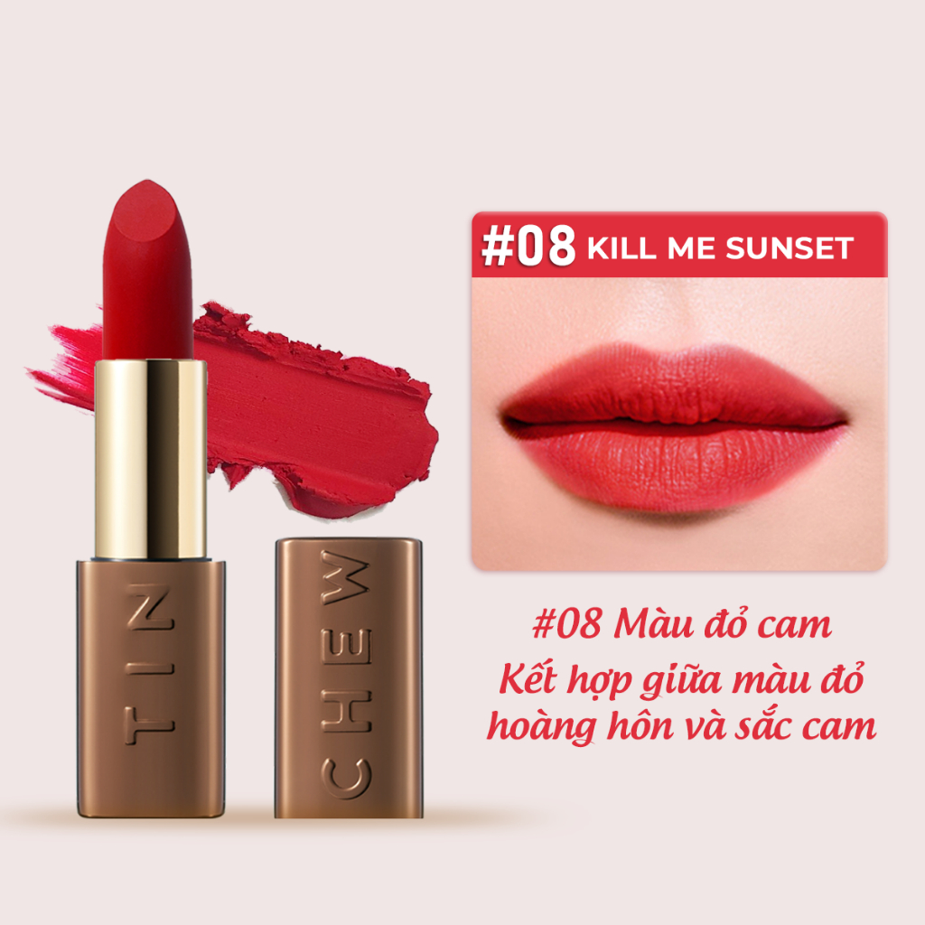 Son Thỏi Cao Cấp Hàn Quốc Tinchew Lip Color Stick 3.5g son lì 4 màu