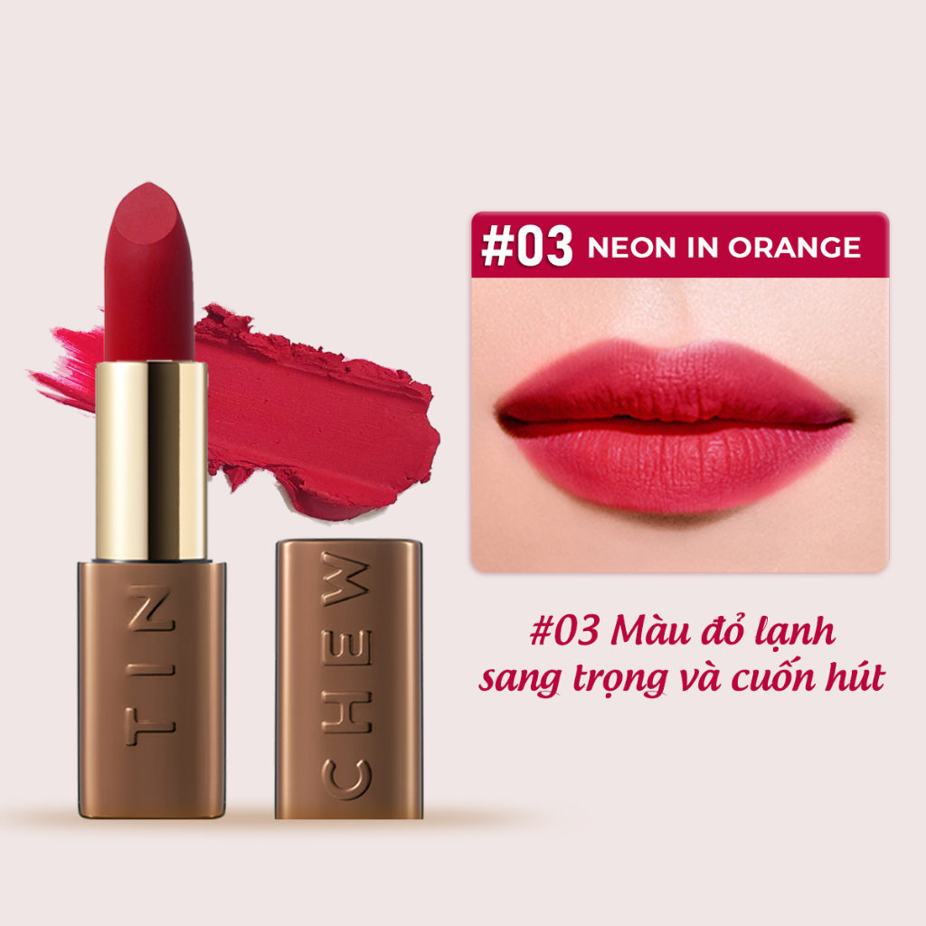 Son Thỏi Cao Cấp Hàn Quốc Tinchew Lip Color Stick 3.5g son lì 4 màu
