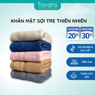 Khăn Mặt Sợi Tre Bamboo Organic 28x48cm Cao Cấp, Dày dặn, Thấm Hút, Kháng Khuẩn TAVANS