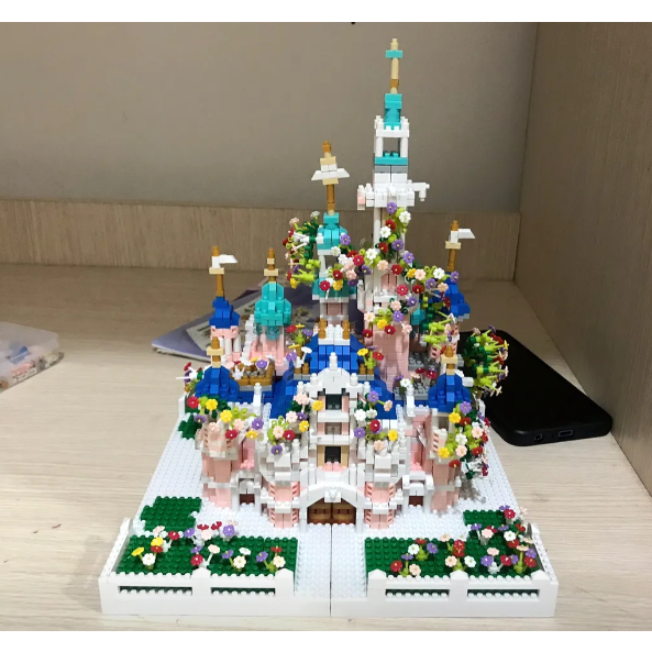 Bộ đồ chơi xếp hình lắp ráp 3D mô hình trưng bày lâu đài kiến trúc Hồ thiên Nga Taj mahal Thích Hợp Làm Quà Tặng Cho Bé