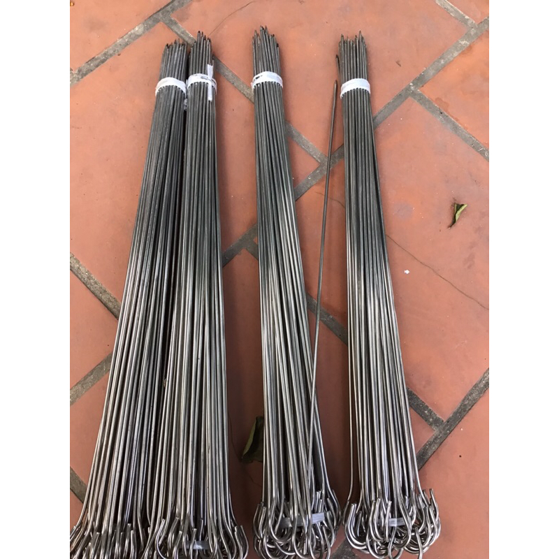 Xiên nướng thịt inox - xiên nướng thức ăn bằng inox dài 60cm