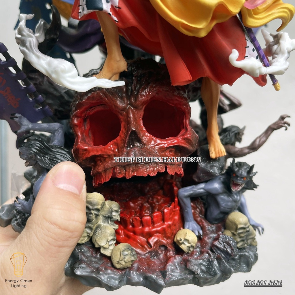 Mô Hình One Piece Monkey D Luffy Gear 4 Cao Cấp OP-001 -  Có Đèn LED - Chiến Đấu Thần Fudo Kaido - 2 Đầu Thế