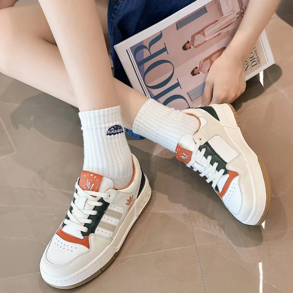 Giày thể thao nữ độn đế 4cm đế bằng tăng chiều cao siêu nhẹ thoáng khí phối màu trẻ trung đi học đi làm đi chơi, M50