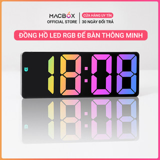 Đồng hồ led để bàn báo thức hiển thị thời gian nhiệt độ cảm biến ánh sáng tự động, báo thức, decor trang trí macbox