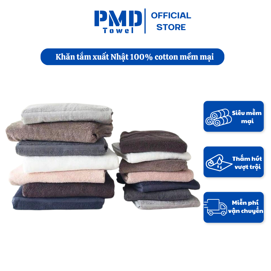 Khăn tắm xuất Nhật giá rẻ cotton mềm mại thấm nước rất tốt nhanh khô không rụng lông phai màu thích hợp mọi làn da