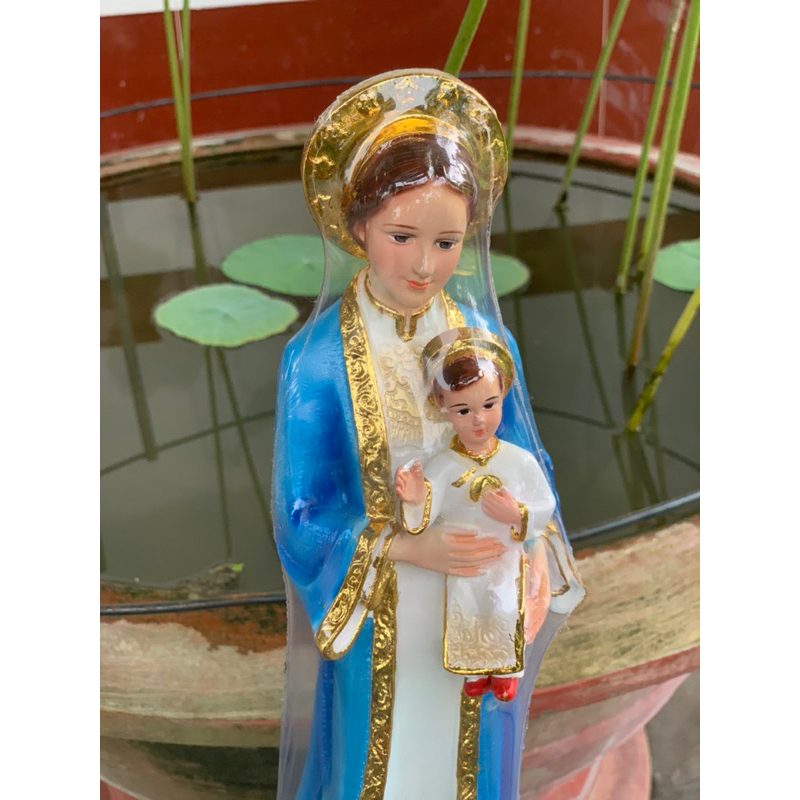 Tượng Mẹ La Vang 38cm Thiếp Vàng.