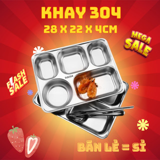 Khay cơm inox 5 ngăn 304 giá rẻ
