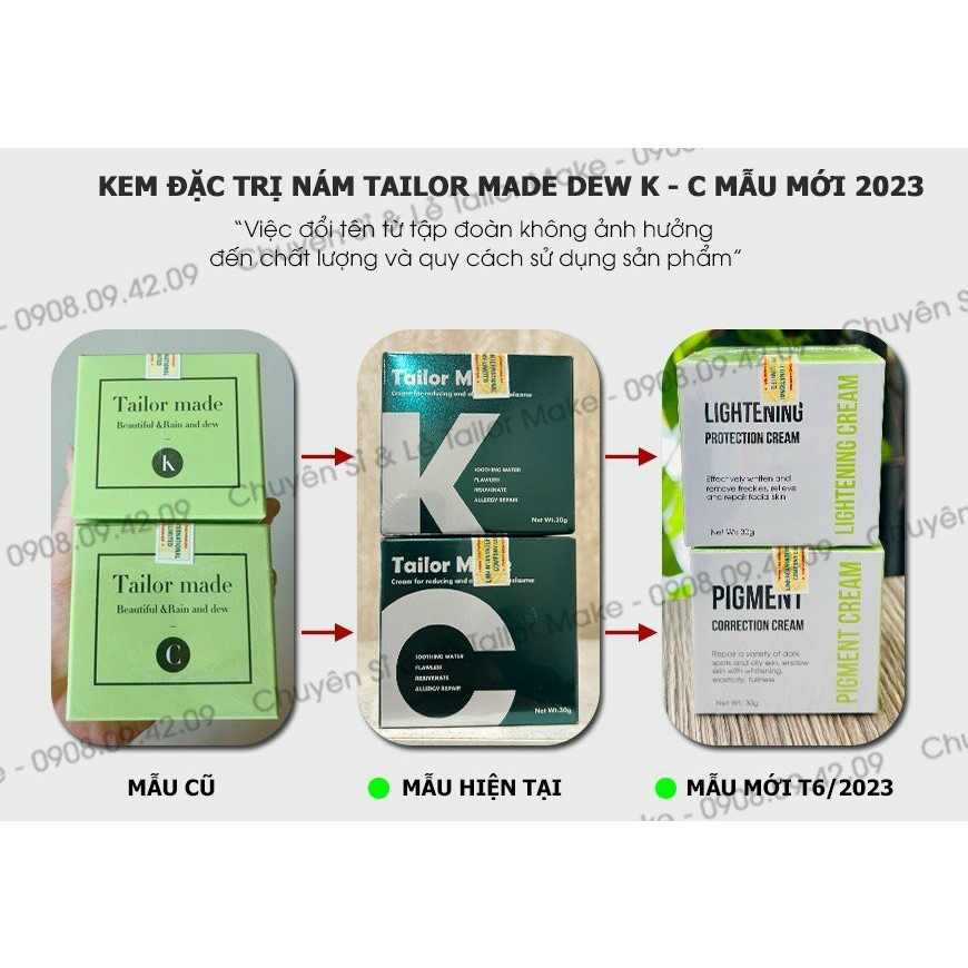 Kem sạch nám Tailor Made C 35gr xanh lá mẫu cũ 2022
