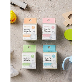 Set 2 núm ti moyuum thay thế bình sữa moyuum hàn quốc đủ số 1/ 2/ 3 /4