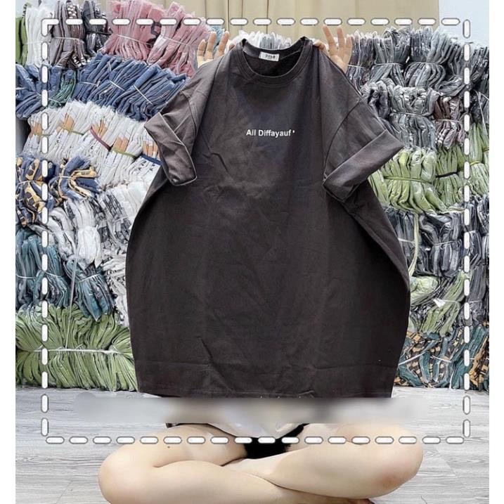Áo thun phông nữ nam unisex KONOVA 3158 form rộng in chữ aii Difayauf chất liệu cotton khô thoáng mát mùa hè