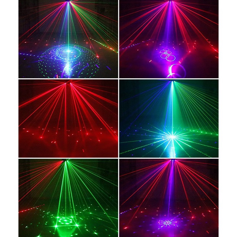 Đèn Laser  Sân Khấu 9 Mắt  Bay Phòng Cảm Biến Âm Thanh,Nháy Theo Nhạc