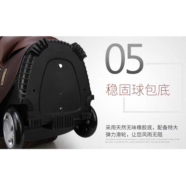 Túi gậy bánh xe chính hãng PGM QB-044, túi gậy bánh xe chất liệu da cao cấp