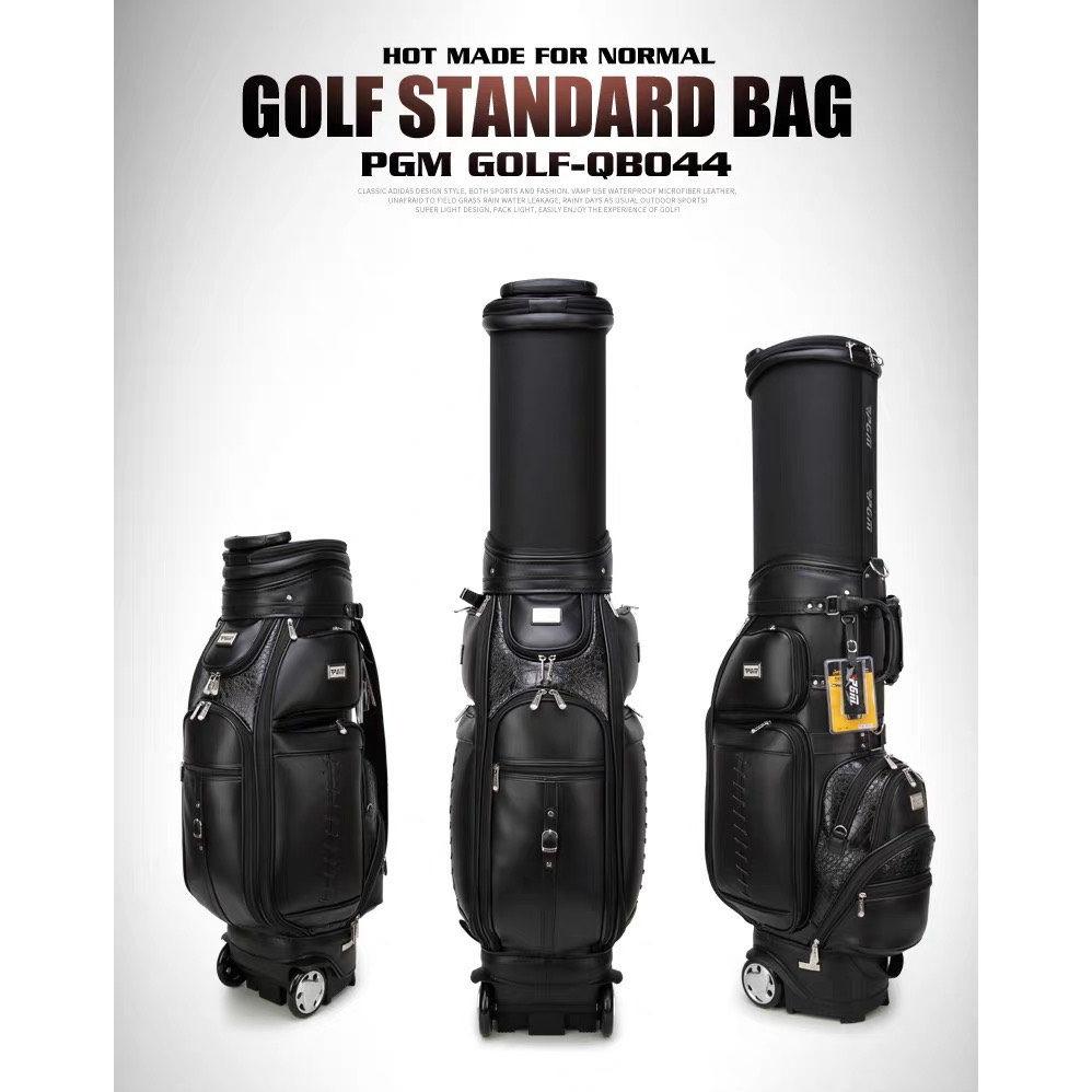 Túi gậy bánh xe chính hãng PGM QB-044, túi gậy bánh xe chất liệu da cao cấp