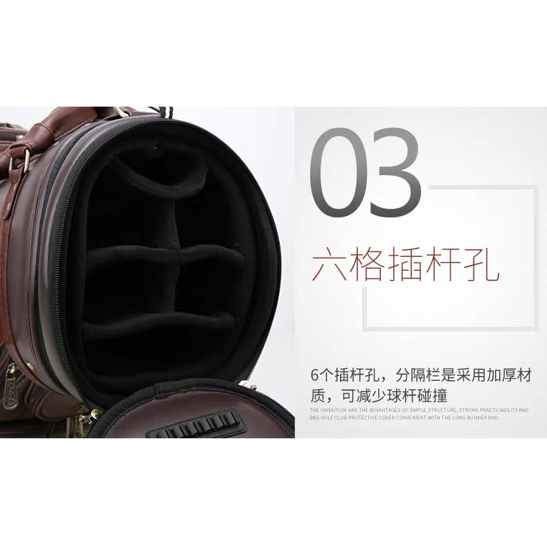 Túi gậy bánh xe chính hãng PGM QB-044, túi gậy bánh xe chất liệu da cao cấp