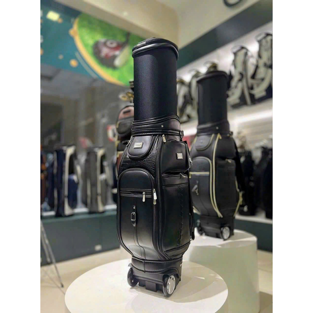 Túi gậy bánh xe chính hãng PGM QB-044, túi gậy bánh xe chất liệu da cao cấp