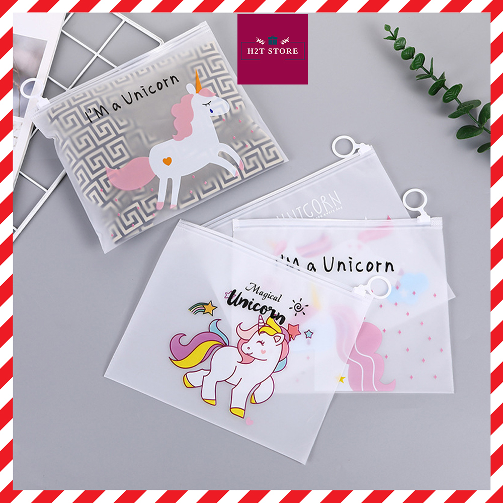 Túi đựng bút trong suốt, túi zip đựng bút và đồ dùng học tập phong cách hàn