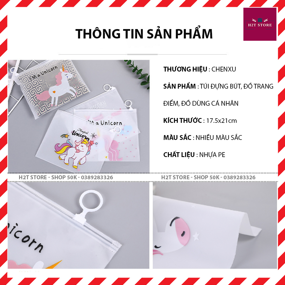 Túi đựng bút trong suốt, túi zip đựng bút và đồ dùng học tập phong cách hàn