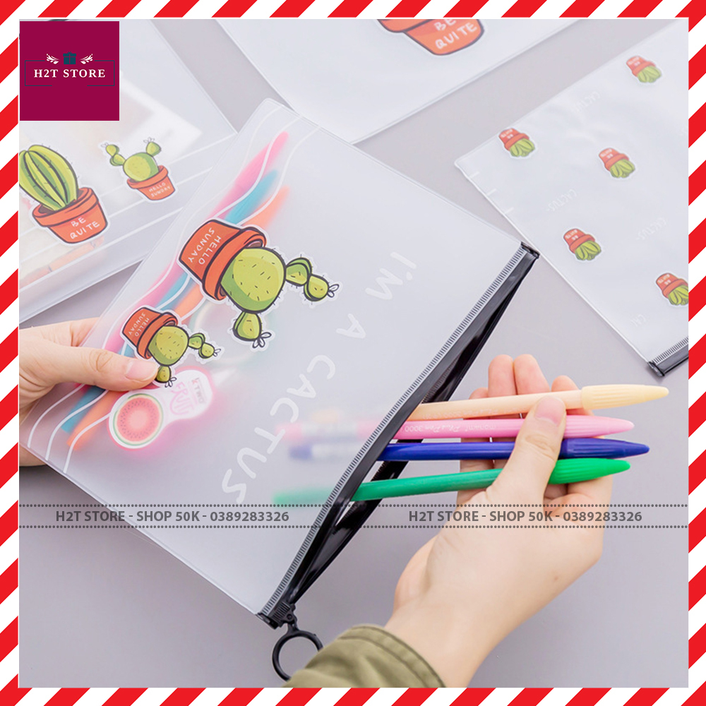 Túi đựng bút trong suốt, túi zip đựng bút và đồ dùng học tập phong cách hàn