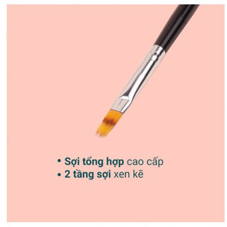Cọ ombre đầu dẹt cán nhựa đen - Cọ nails trang trí dành cho thợ làm móng
