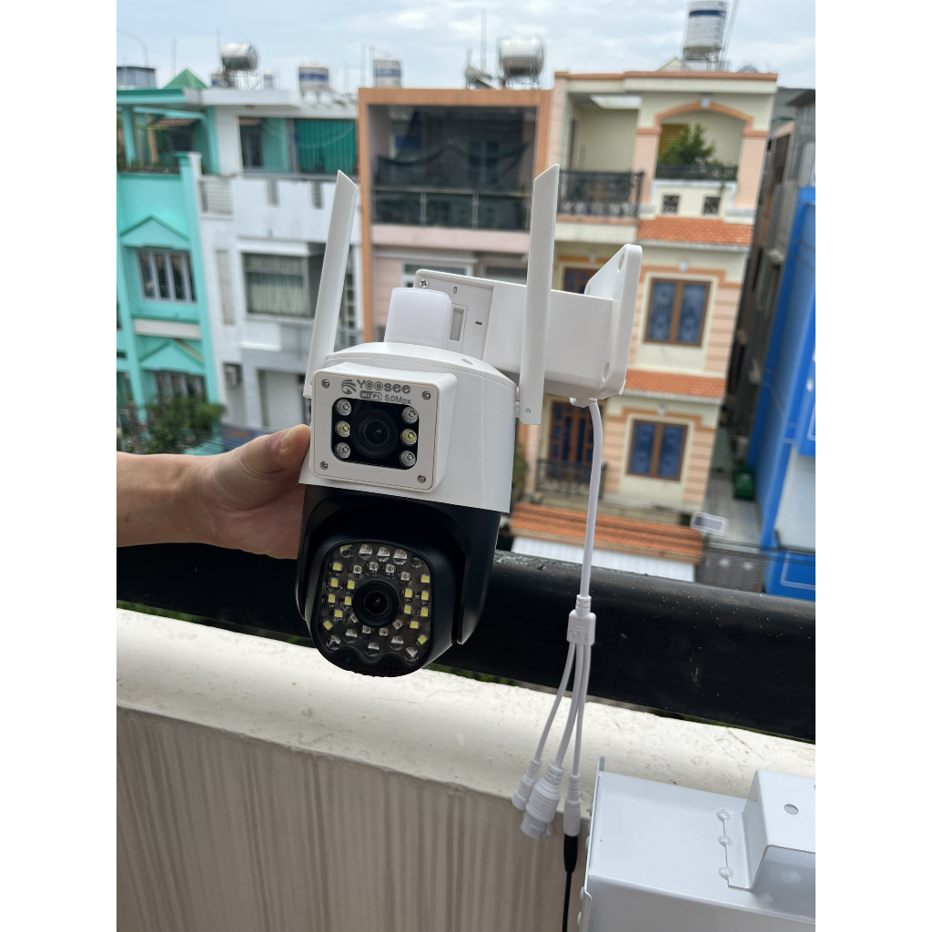 Camera YooSee 2 mắt - chuẩn 5.0mpx siêu nét-Camera Yoosee PTZ 2 Mắt Q52D - Xem 2 Màn Hình Cùng Lúc - Độ Phân Giải 5.0MP