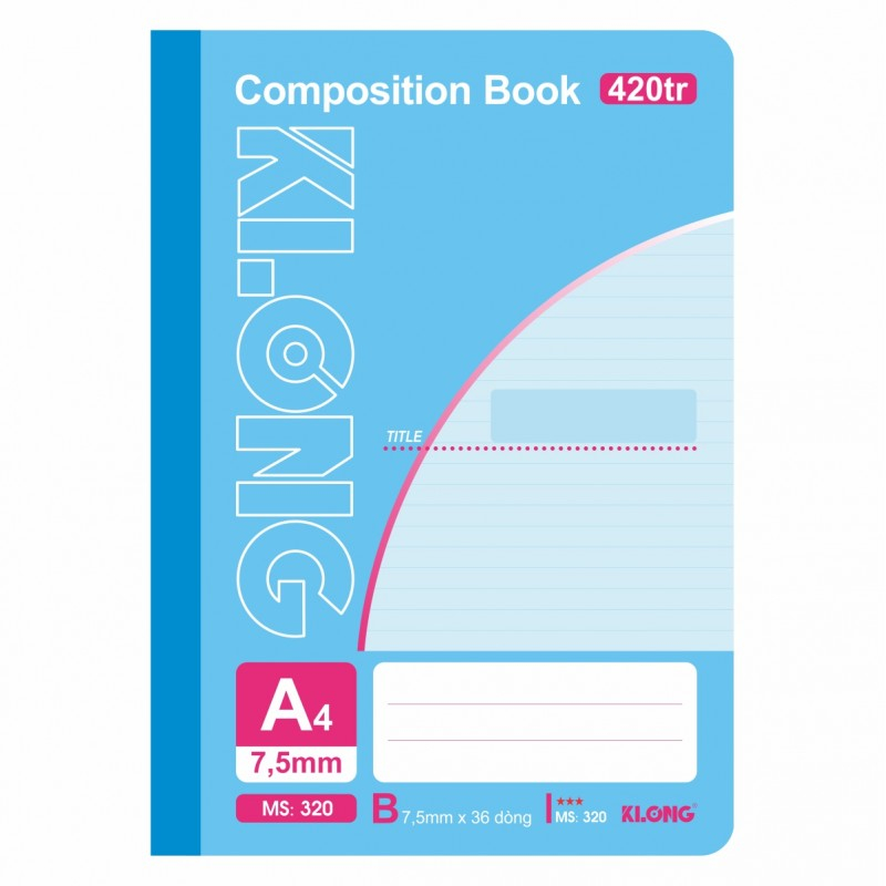 Sổ kẻ ngang may dán gáy Composition book A4 420/ 500 trang 58/92; MS: 320/ 324