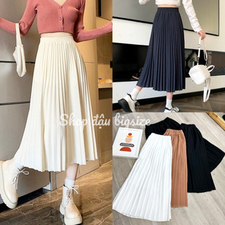 Chân váy dài xếp ly bigsize,chân váy dập ly lưng cao che bụng cv12