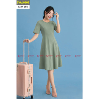 Đầm Nữ 𝐂𝐀𝐑𝐃𝐈𝐍𝐀 Chất Cotton Dáng A Cổ tròn Tay lỡ Trẻ Trung 3VLA05