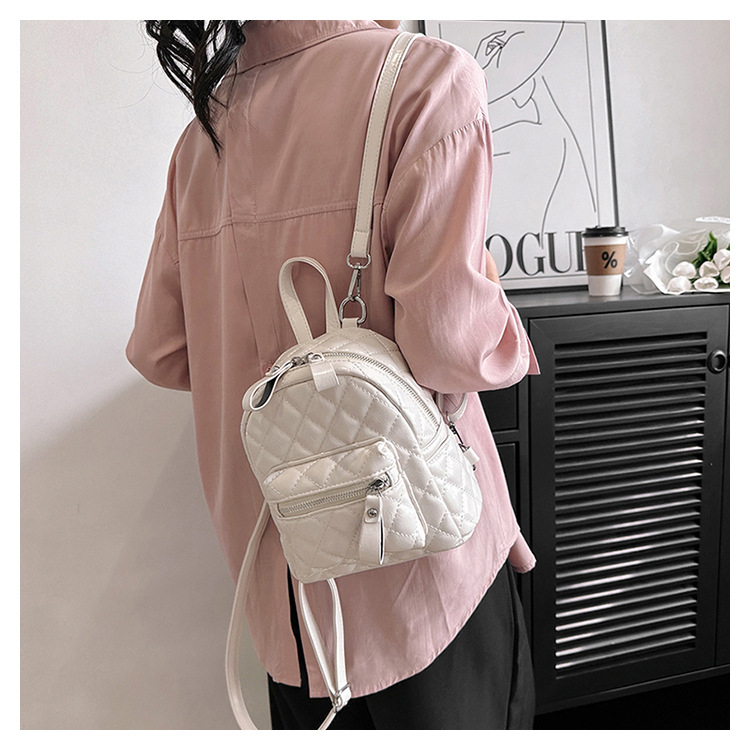 Balo mini nam nữ balo đeo vai unisex chất liệu da thêu đơn giản tinh tế LK345