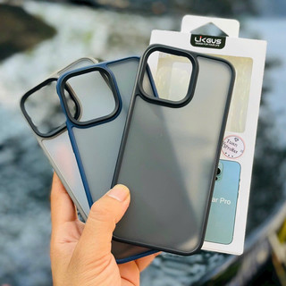 Ốp lưng nhám viền màu likgus iphone 15, 15 pro, 15 pro max, 15 plus chống sốc, chống bám vân tay bảo vệ camera