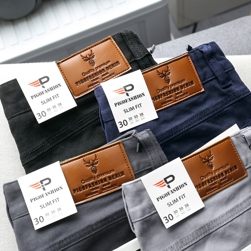 Quần kaki dài nam giả jean co giãn nhẹ SPMQKKJ01 PigoFashion trẻ trung thời trang