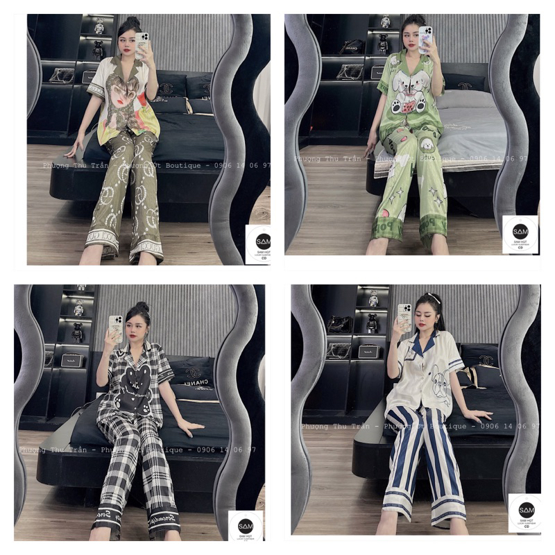 TAY NGẮN LỤA XƯỚC THIẾT KẾ CÓ SẴN - TỔNG KHO SỈ PIZAMA SAM & SARAH