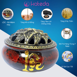 Lư Xông Trầm Hương KATEDA SHOP Dùng Để Xông Khói Trầm Xua Đuổi Tà Khí, Hút Tài Lộc