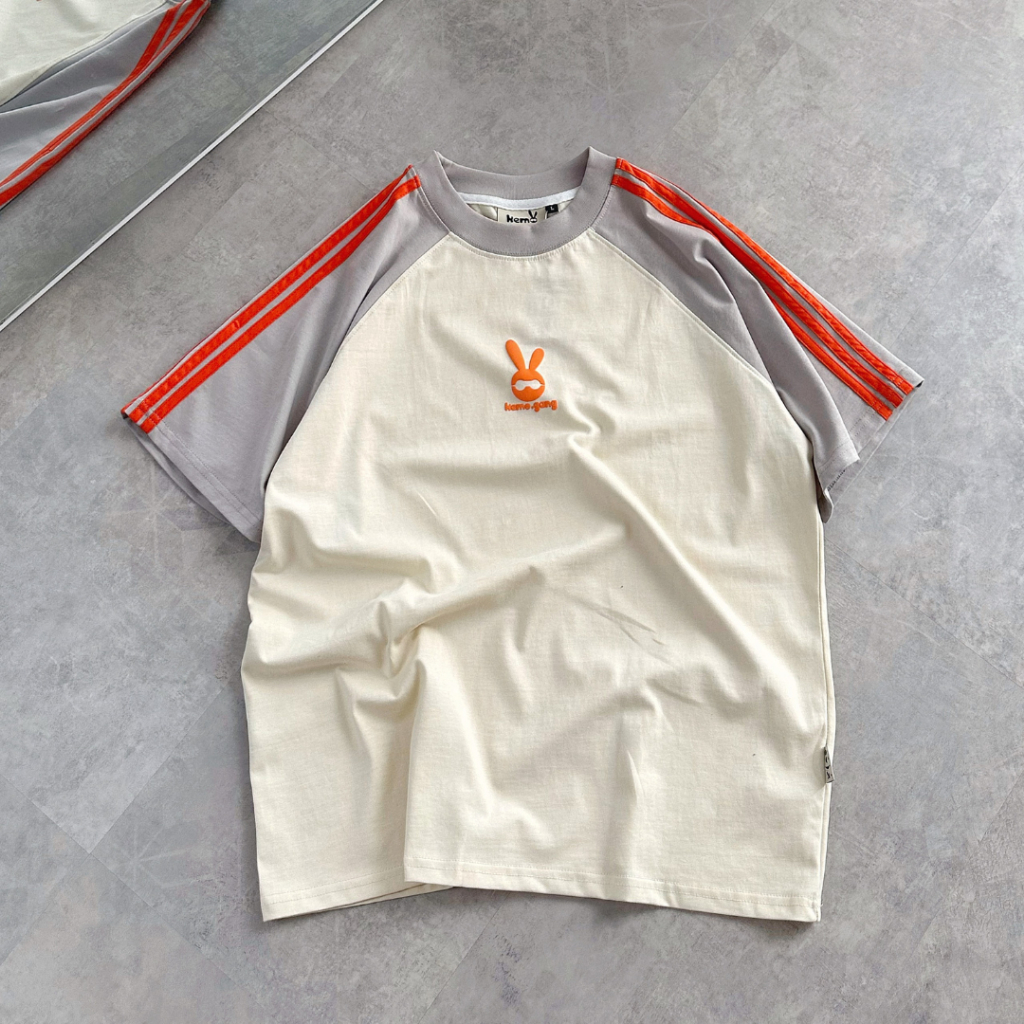 Áo Thun Raglan Sọc Vai KEMO.GANGGANG - Áo Phông Tay Lỡ LocalBrand Kemo Cotton 100% Form Rộng Nam Nữ Unisex  KEMOAT07