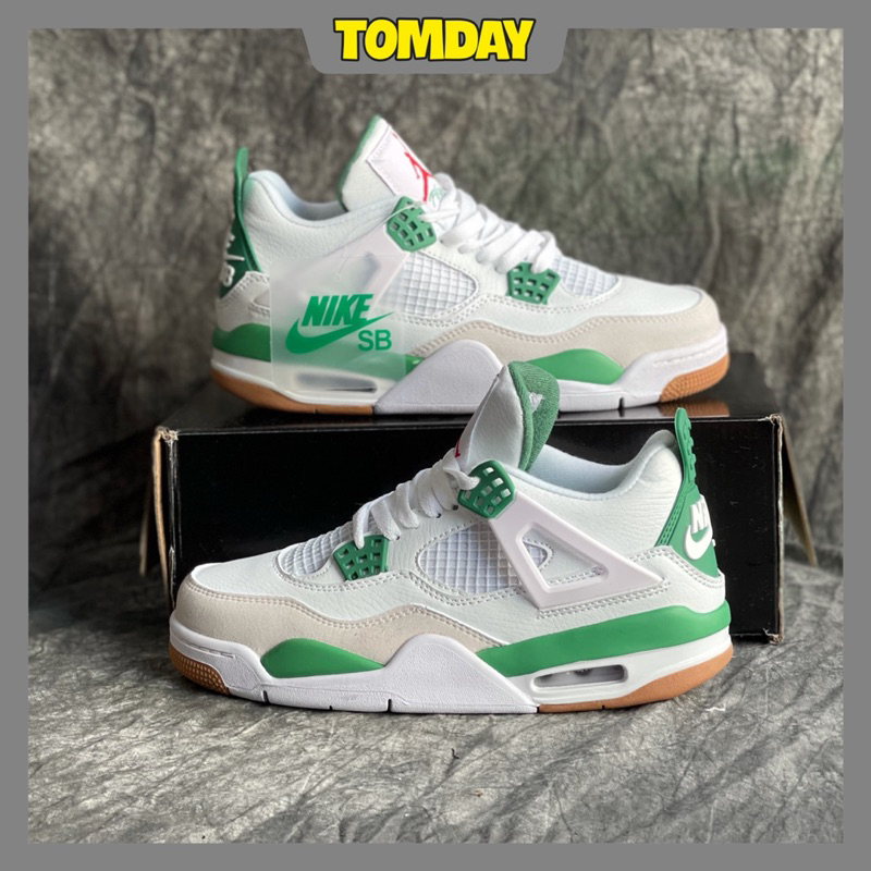 Giày Sneaker Jordan 4 Retro SB Pine Green Màu Trắng Xanh