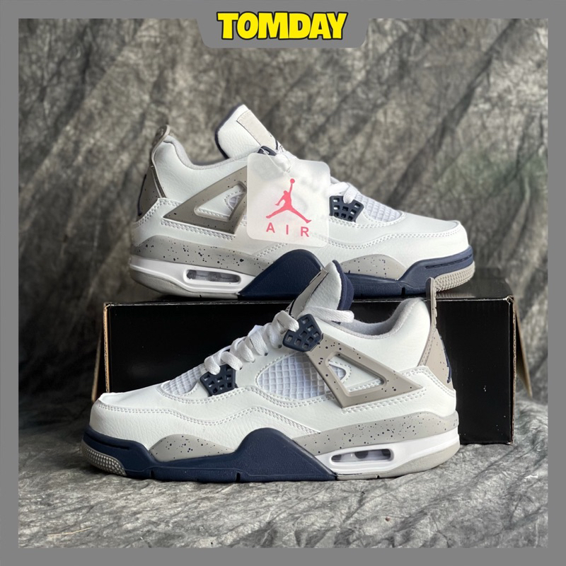 Giày Sneaker Jordan 4 Retro Midnight Navy Màu Xám Xanh